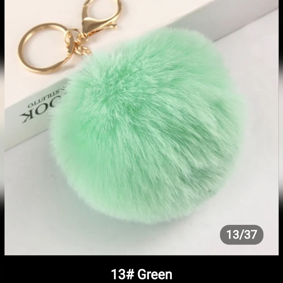 *Beautiful Lush Fur Pom Pom KeyChain/Purse Charm - Picture 8 of 12